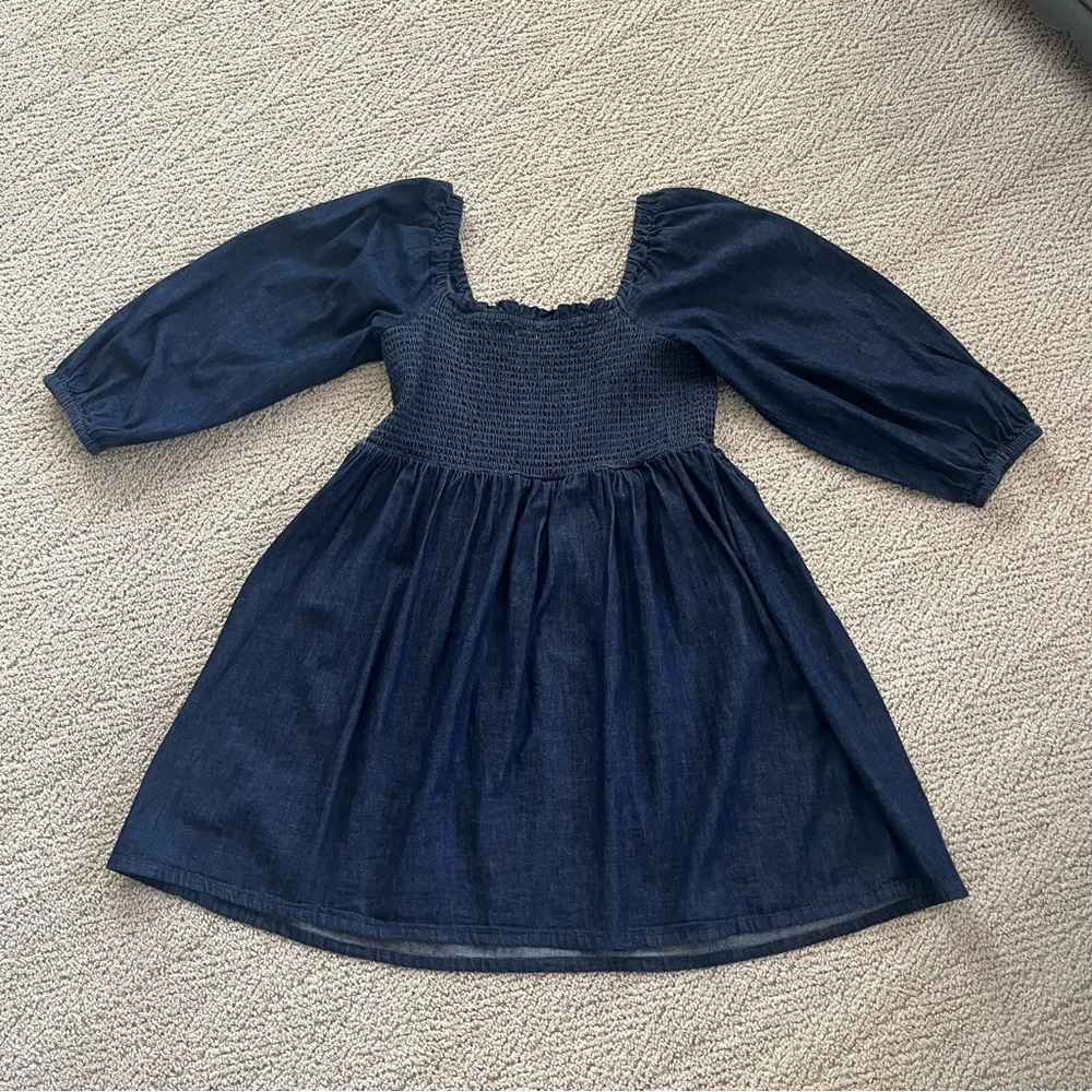 J.Crew Smocked Denim Dress